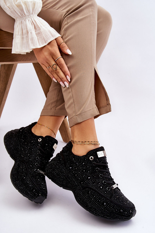 Damskie Sneakersy Na Platformie GOE JJ2N4058 Czarne