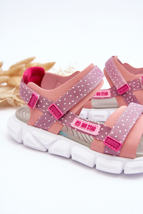 Dziecięce Sandałki Na Rzep Big Star LL374202 Różowe