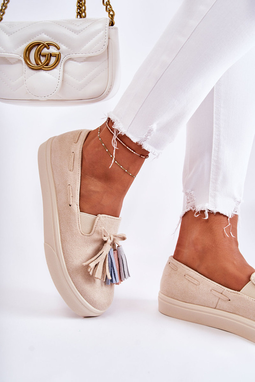 Damskie Tenisówki Trampki Slip-On Beżowe Venira