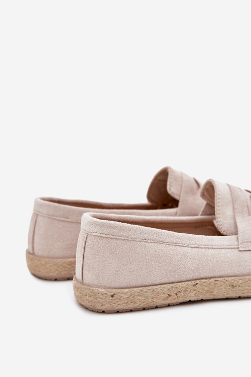 Mokasyny Męskie Z Plecionką Beżowe Fiamar