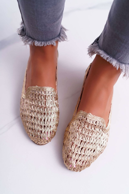 Baleriny Damskie Lu Boo Plecione Złote 4Ever