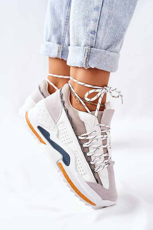 Damskie Sportowe Buty Sneakersy Białe Aland