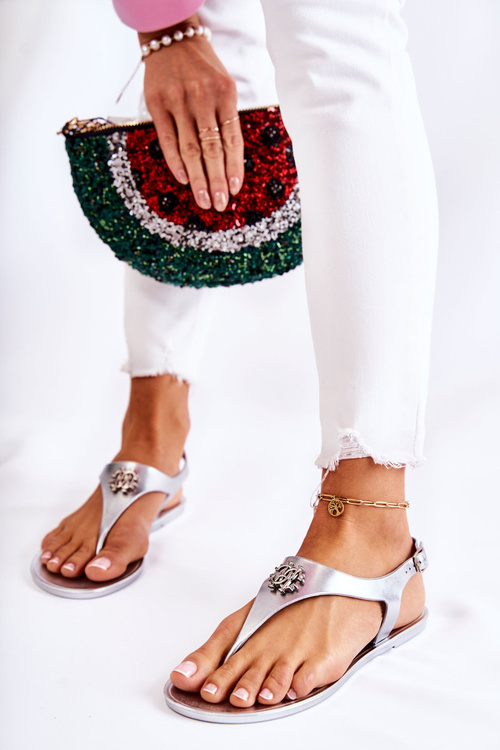 Damskie Sandałki Srebrne Sonner