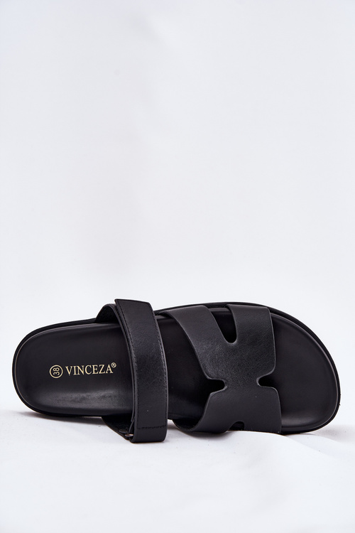 Klapki Damskie Z Rzepem Vinceza 17401 Czarne