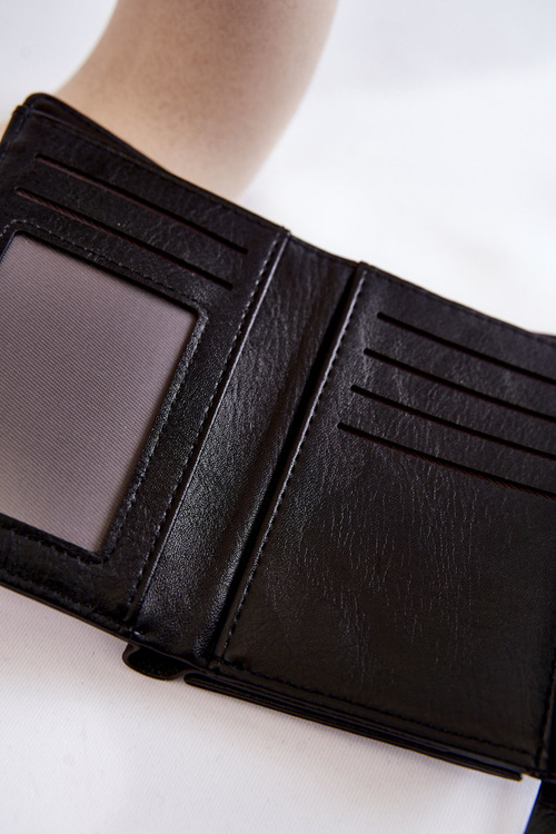 Damski Mały Portfel Na Magnes Czarny Zaya