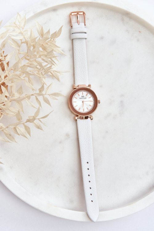 Klasyczny Skórzany Damski Zegarek Giorgio&Dario Biały