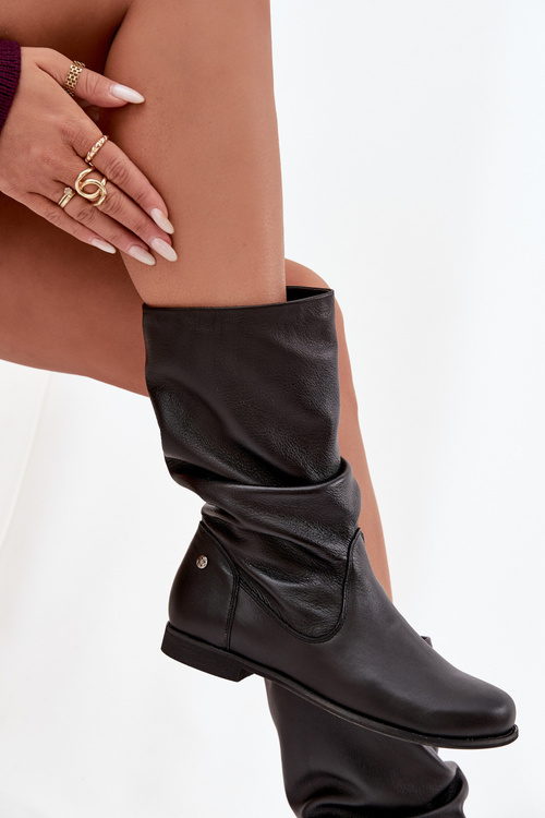 Damskie Skórzane Kozaki Maciejka 05057-20 Czarne