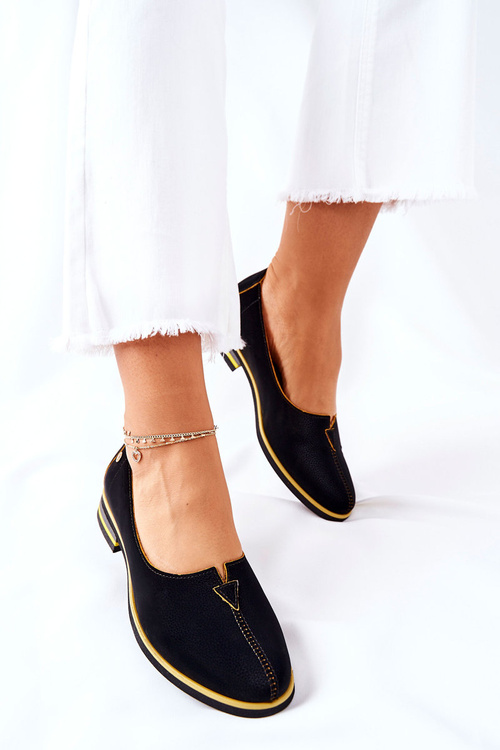 Skórzane Półbuty Maciejka Czarne 05035-07