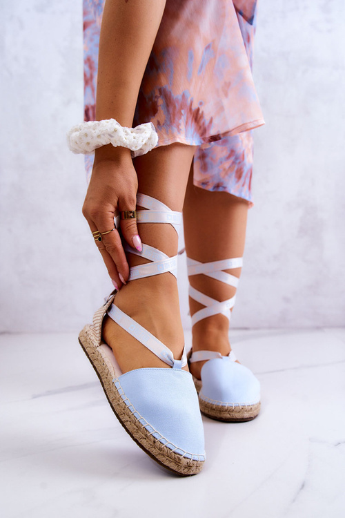 Damskie Wiązane Espadryle Big Star JJ274863 Niebieskie