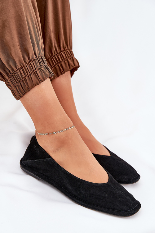 Zamszowe Baleriny Damskie Big Star RR274080 Czarne