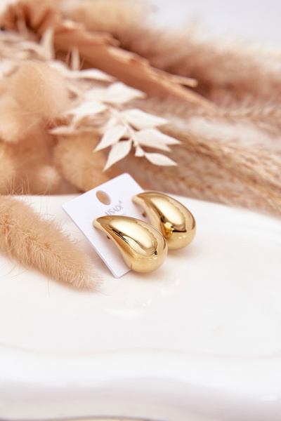 Kolczyki Damskie Stal Chirurgiczna Duże Łezki Złote