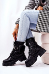 Botki Z Nerką Pikowane Czarne Maureen