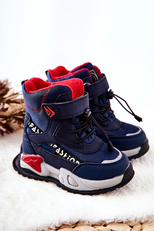 Ocieplane Botki Na Rzep Granatowe Darel