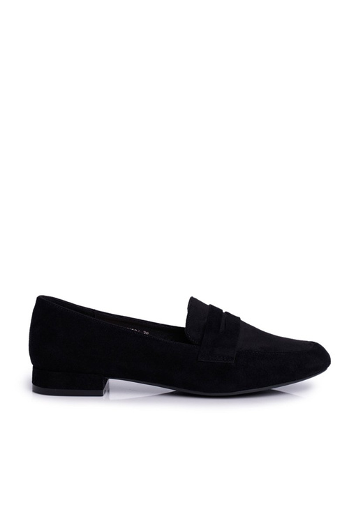 Mokasyny Damskie Zamszowe Sergio Leone MK734 Czarne Nebbi