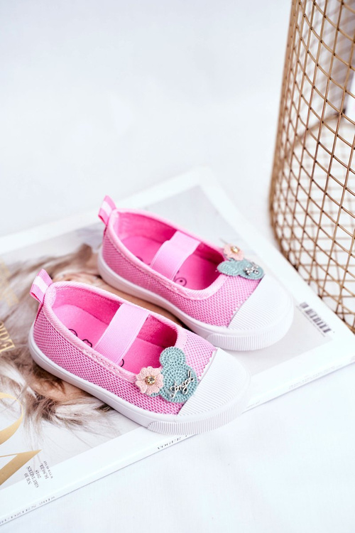 Trampki Dziecięce na Rzepy Różowe Estienne