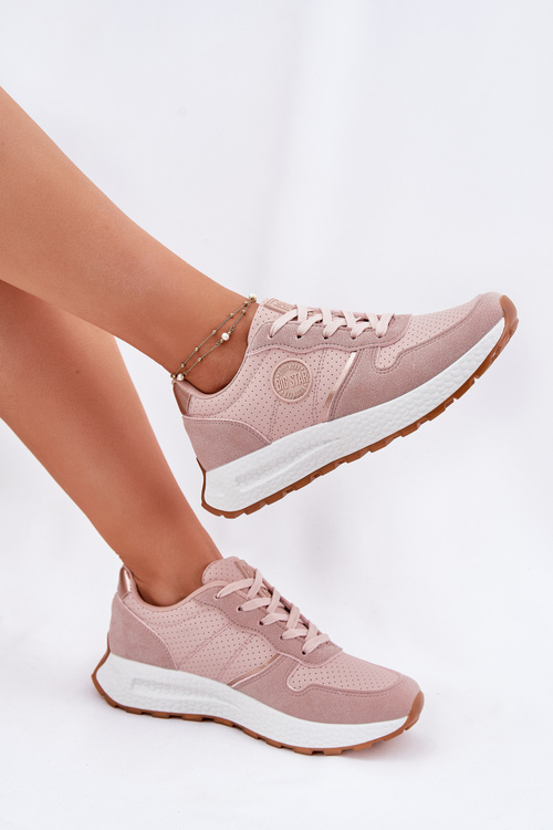 Sneakersy Damskie Na Platformie Big Star RR274489 Hi-Poly System Różowe