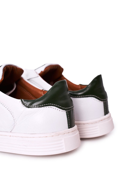 Męskie Skórzane Półbuty Tenisówki BEDNAREK Białe