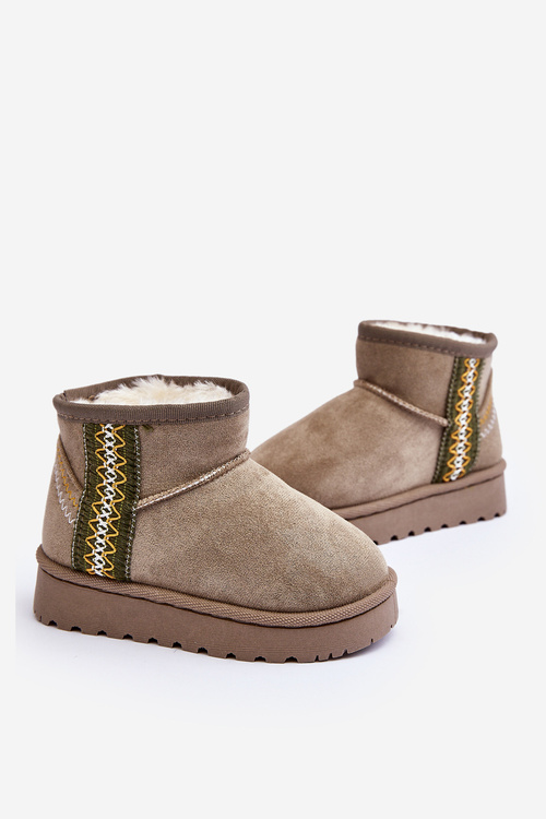 Śniegowce Botki Ocieplane Dziecięce Zielone Leonora