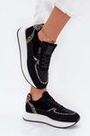 Zamszowe Sneakersy Damskie Big Star OO274A312 HI-POLY SYSTEM Czarne Panterka
