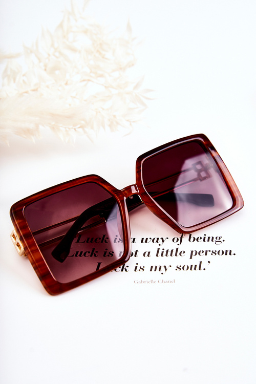 Kwadratowe Okulary Przeciwsłoneczne V130042 Brązowe