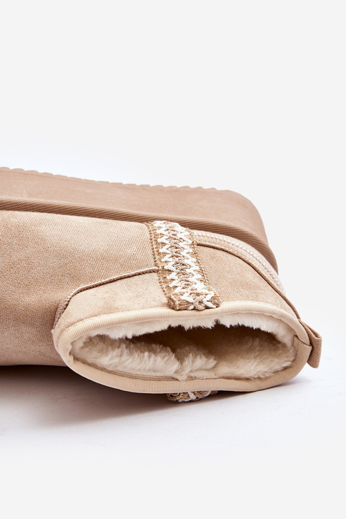 Śniegowce Na Platformie Ze Wzorem Beżowe Udra