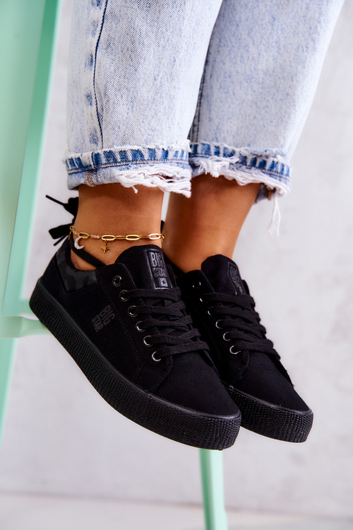 Damskie Niskie Tenisówki Big Star JJ274563 Czarne