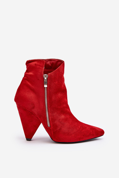 Asymetryczne Botki Na Obcasie Lu Boo Czerwone