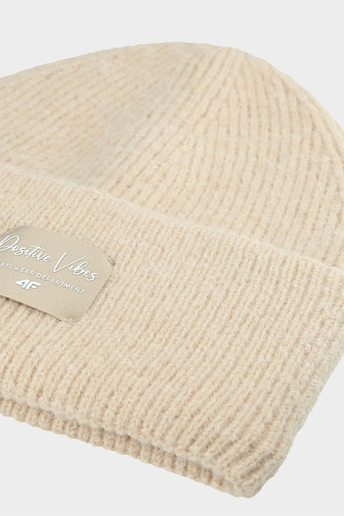 Dziewczęca Czapka Zimowa 4F 4FJWAW24ACAPF415-83S Beżowa