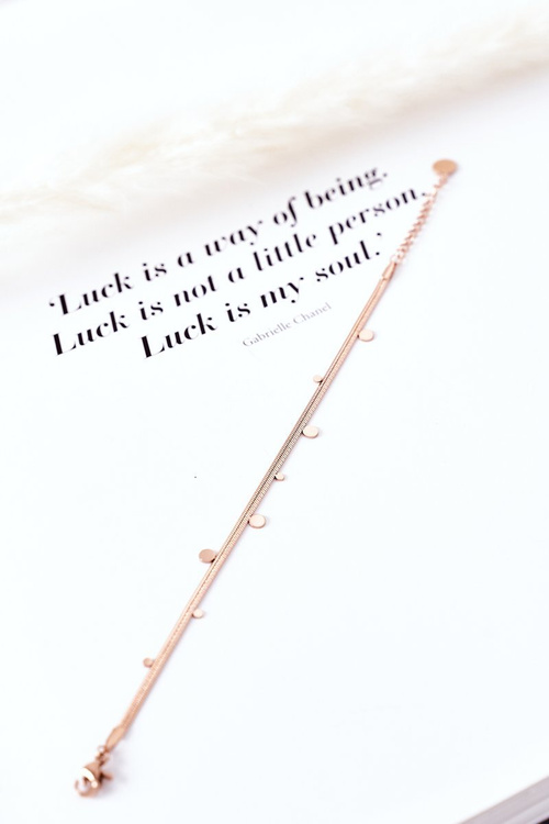 Delikatna Bransoletka Na Łańcuszku Różowe Złoto