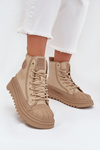 Wysokie Trampki Damskie Ocieplane Big Star OO274A356 Beżowe