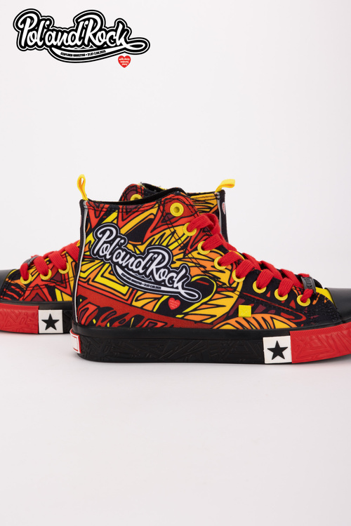 Trampki Pol'and'Rock Festival X Big Star SS174501 Czarno-Czerwone