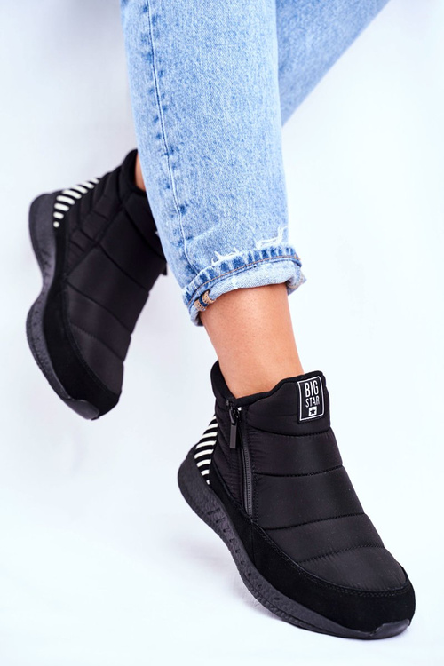 Damskie Młodzieżowe Śniegowce Big Star Czarne GG274470