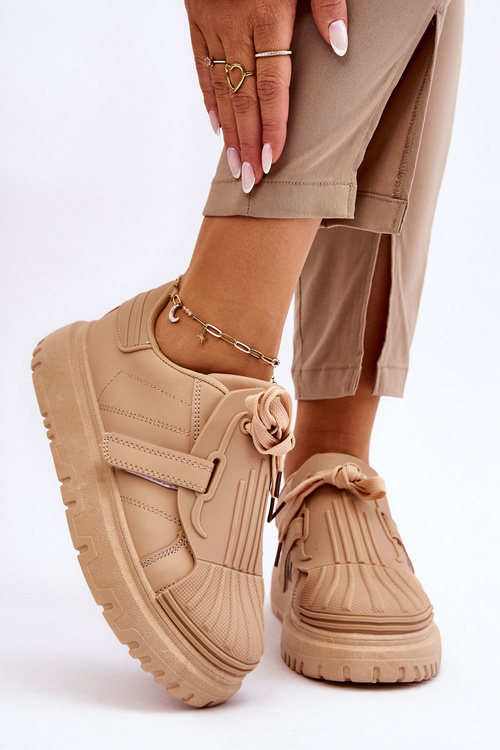 Damskie Modne Sportowe Buty Beżowe Genesis