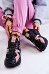Damskie Sneakersy Memory Foam Big Star JJ274599 Czarno-Różowe