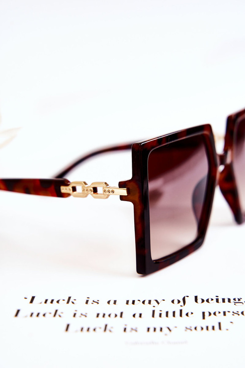 Duże Okulary Przeciwsłoneczne Kwadratowe Marmurkowe V130043 Brązowe