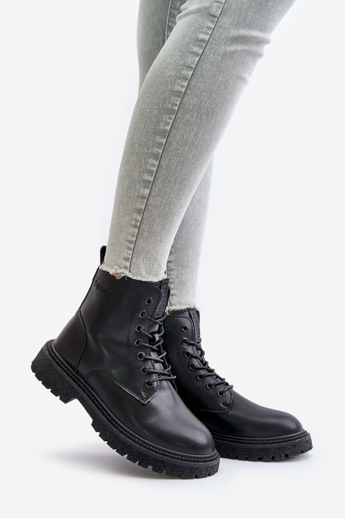 Ocieplane Botki Workery Damskie Big Star OO274A126 Czarne