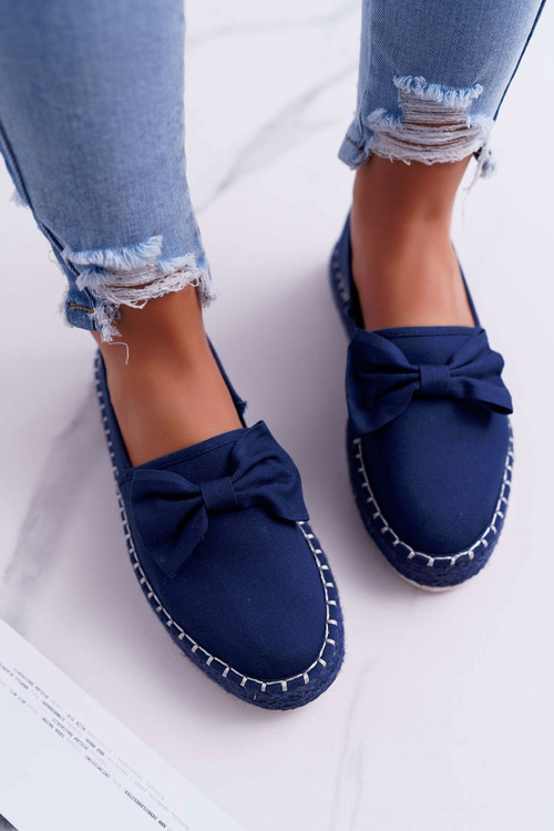 Espadryle Damskie Materiałowe Big Star Granatowe DD274782