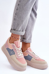 Buty Sportowe Damskie Big Star MM274233 Różowo-Beżowe