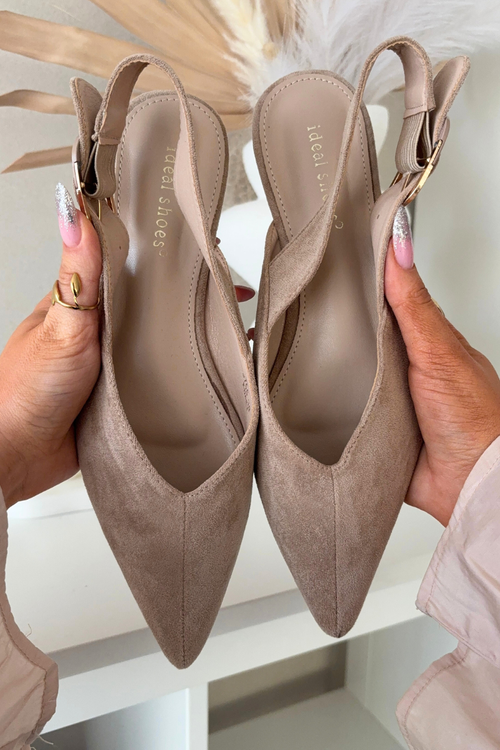 Baleriny Damskie Z Klamrą Beżowe Tanelia