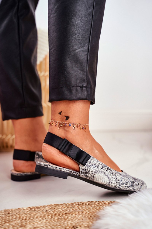 Baleriny Sergio Leone Szare Wężowy Wzór BL615