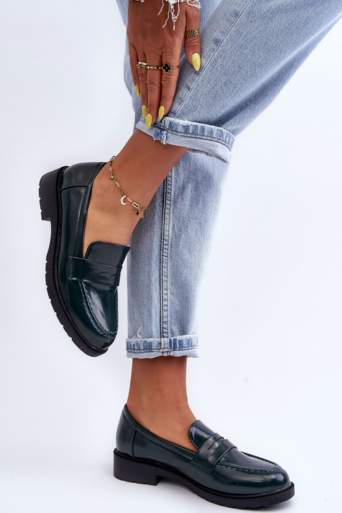 Klasyczne Damskie Mokasyny Zielone Faradays