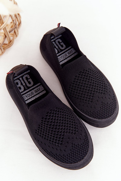 Dziecięce Wsuwane Tenisówki Slip-On Big Star HH374107 Czarne