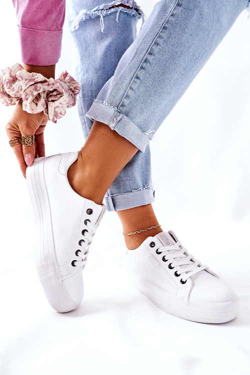 Damskie Trampki Na Platformie BIG STAR II274348 Białe