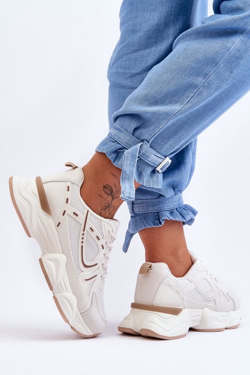 Damskie Buty Sportowe Sneakersy Beżowe Feluci