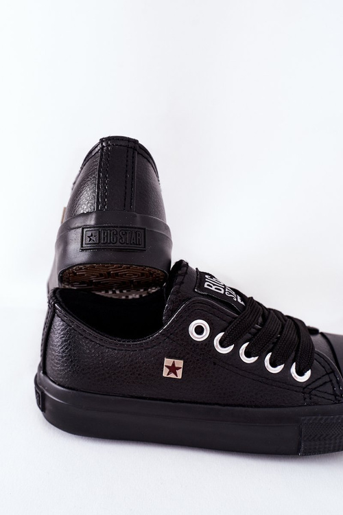 Dziecięce Skórzane Trampki BIG STAR FF374304 Czarne