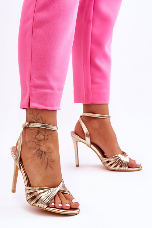 Damskie Sandały Na Szpilce Złote My Darling