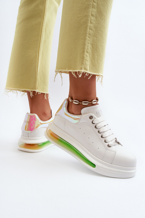 Sneakersy Damskie Skórzane GOE NN2N4029 Białe