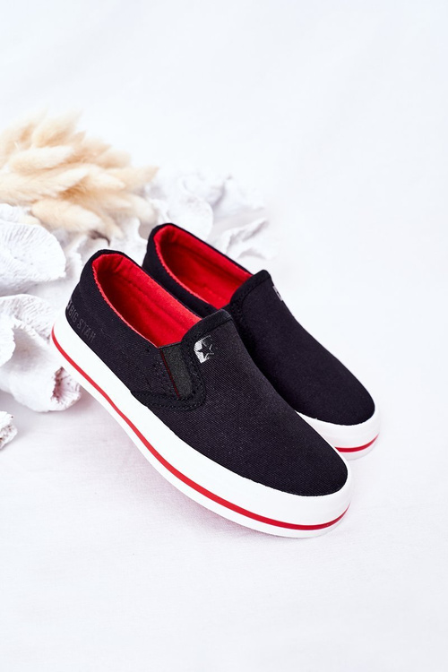 Dziecięce Wsuwane Tenisówki Slip-On Big Star HH374013 Czarne