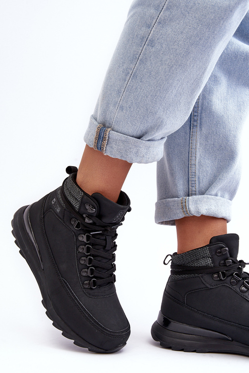 Buty Trekkingowe Trapery Sznurowane Czarne Big Star MM274677