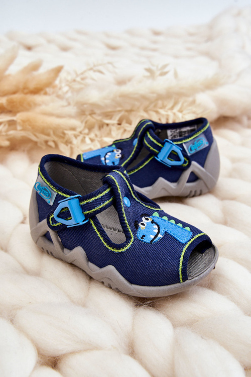 Dziecięce Sandałki Papcie Befado Dinozaur 217P116 Granatowe